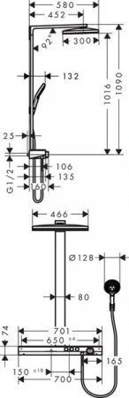 Фото душевая стойка hansgrohe rainmaker select 460 27028400