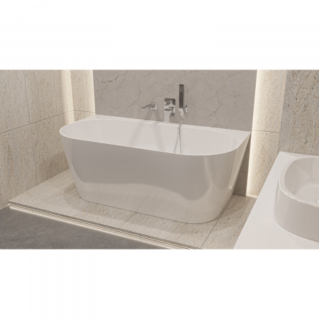 Фото ванна из искусственного камня whitecross pearl b 155x78 см 0215.155078.100