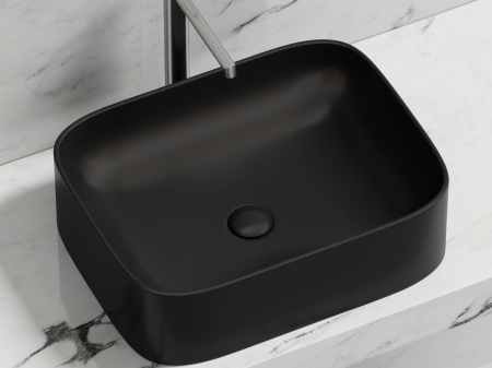 Фото раковина накладная ceramicanova element 50.5 см, цвет: черный cn6052mb