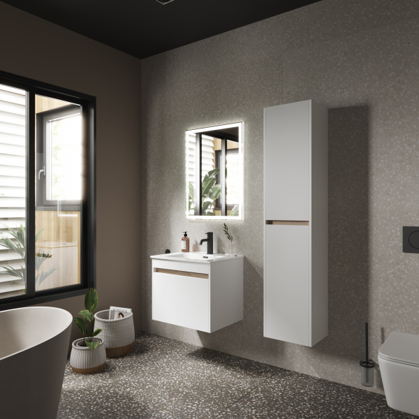 Фото тумба под раковину sancos smart 60 см, цвет: белый sm60w