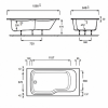 Фото акриловая ванна jacob delafon bain douche malice 160x85 см e6d066r-00 r