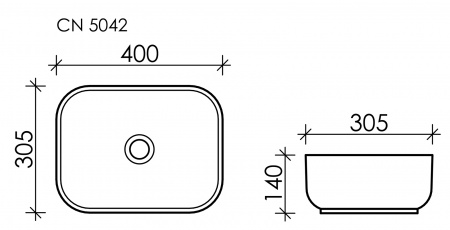 Фото раковина накладная ceramicanova element 40 см, цвет: белый cn5042