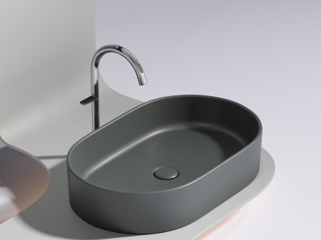 Фото раковина накладная ceramicanova element 60.8 см, цвет: антрацит cn6048mdh