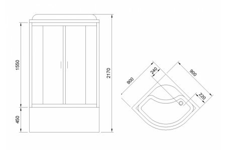 Фото душевая кабина royal bath bk rb90bk1-t 90x90 см