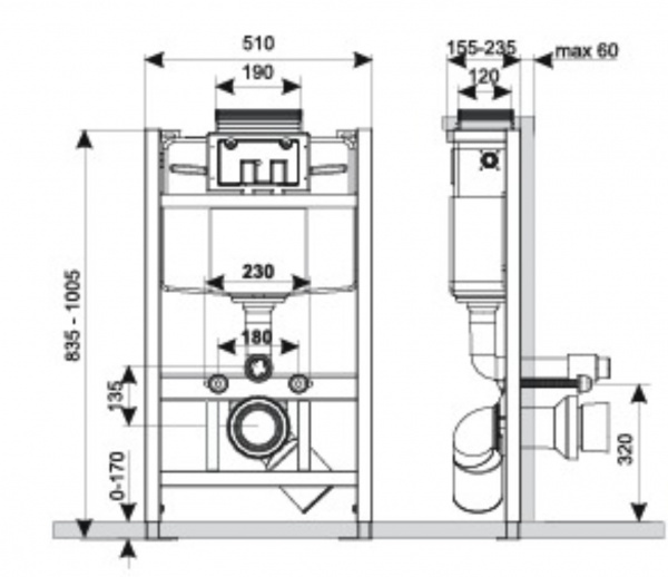 Фото инсталляция для унитаза kk pol professional 350/zpw/511-00-00