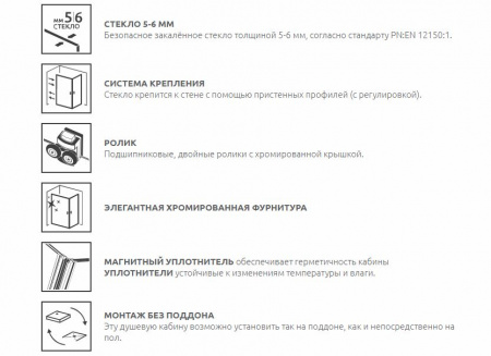 Фото душевая дверь radaway premium plus dwd 140 см 33353-01-01n