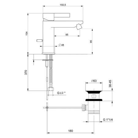 Фото смеситель для биде webert doremi dr840102345