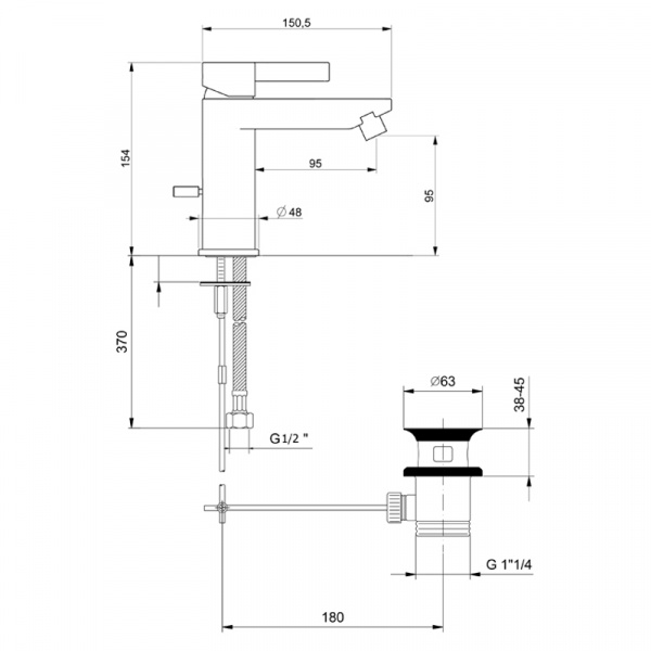 Фото смеситель для биде webert doremi dr840102345