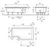 Фото акриловая ванна jacob delafon bain douche neo 150x80 см e6d119l-00 l