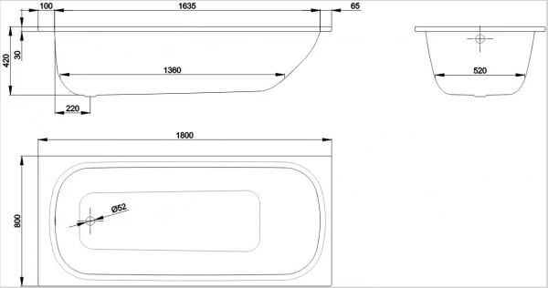 Фото стальная ванна bette form 180x80 см 2950-000adplus