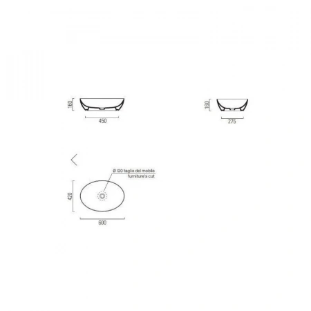 Фото раковина накладная gsi pura 60 см 8842pvc11