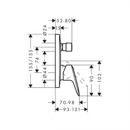Фото смеситель для ванны hansgrohe logis 71405670