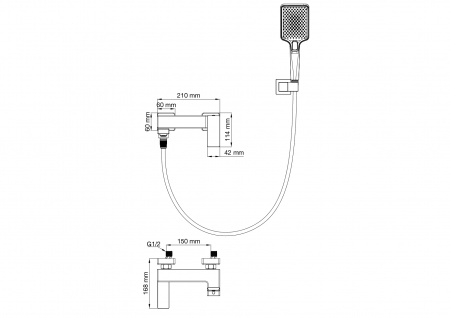 Фото смеситель для ванны wonzon & woghand, цвет: хром ww-88037068-cr