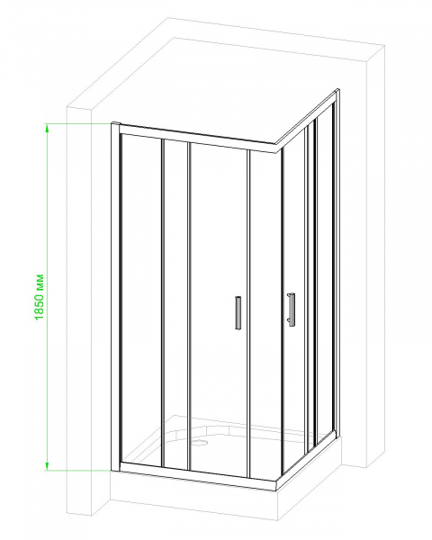 Фото душевое ограждение royal bath hpd rb80hpd-t-ch 80x80 см