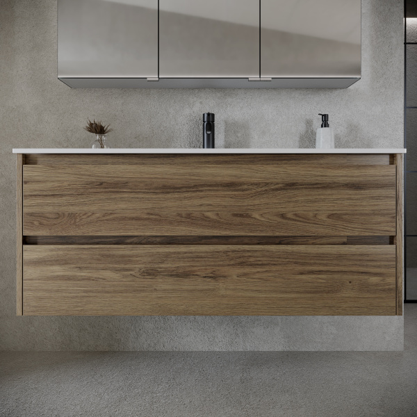 Фото тумба под раковину sancos libra 120 см, цвет: дуб чарльстон lb120-1ech