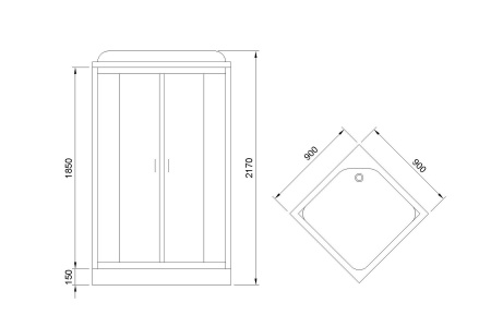Фото душевая кабина royal bath hp rb90hp1-t 90x90 см