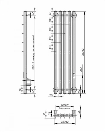 Фото электрический полотенцесушитель indigo style 5 90/23 lspre90-23brrt