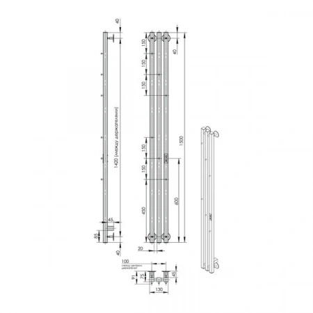 Фото электрический полотенцесушитель indigo  style 3 pro 150/13 lspre150-13wmrt