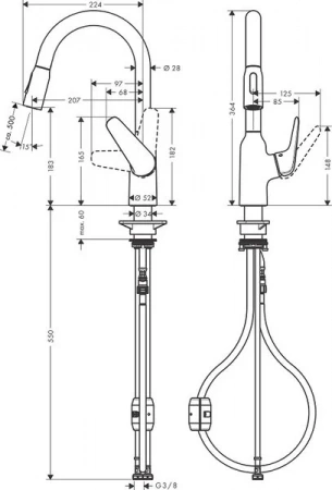 Фото смеситель для кухонной мойки hansgrohe focus 71801000