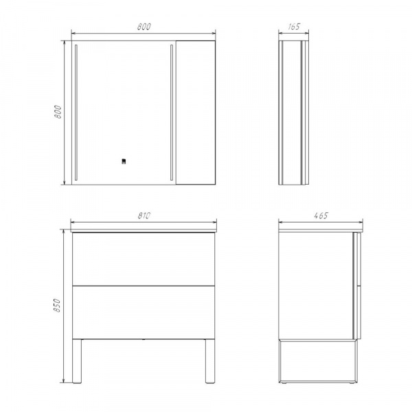 Фото тумба с раковиной comforty бильбао 81 см 00-00017176