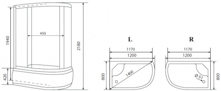 Фото душевая кабина timo comfort te-0720 r 120x80 см