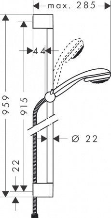 Фото душевой гарнитур hansgrohe crometta 85 multi 27766000