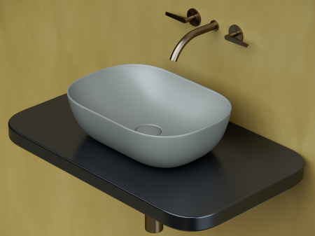 Фото раковина накладная ceramicanova element 45.5 см, цвет: антрацит cn6009mh