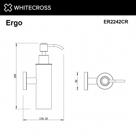 Фото дозаторы для жидкого мыла whitecross ergo er2242cr, цвет: хром