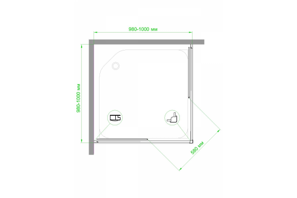 Фото душевое ограждение royal bath hpd rb100hpd-t-bl 100x100 см