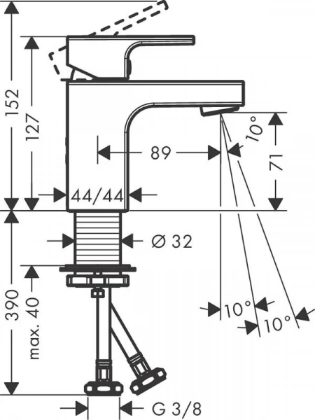 Фото смеситель для раковины hansgrohe vernis shape 71560670