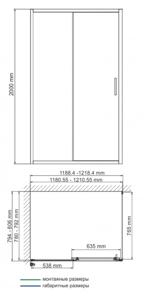 Фото душевое ограждение wasserkraft main 120x80 см 41s06