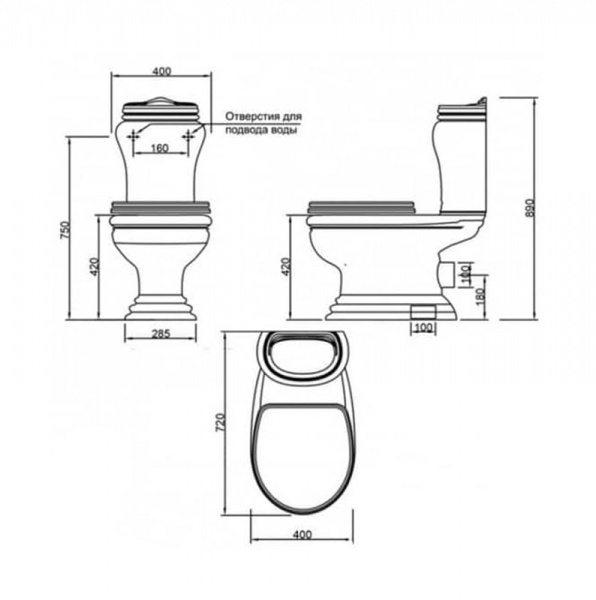 Фото унитаз-компакт migliore milady 72 см ml.mld-25.702.d3.br (без бачка)