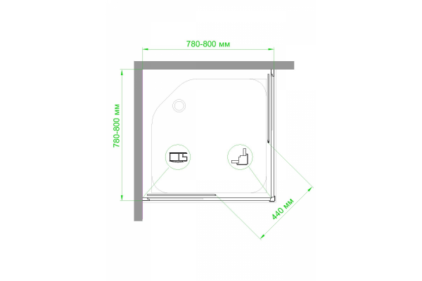 Фото душевое ограждение royal bath hpd rb80hpd-t-bl 80x80 см