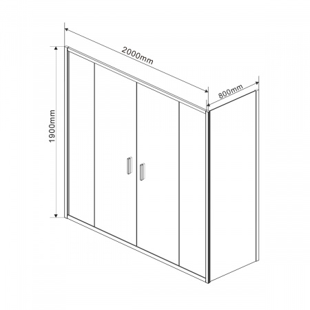 Фото душевой уголок vincea garda 200x80 см vsr-1g28020cl