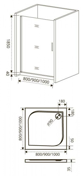 Фото душевая дверь good door fantasy dr-100-f-ch 100 см фа00004