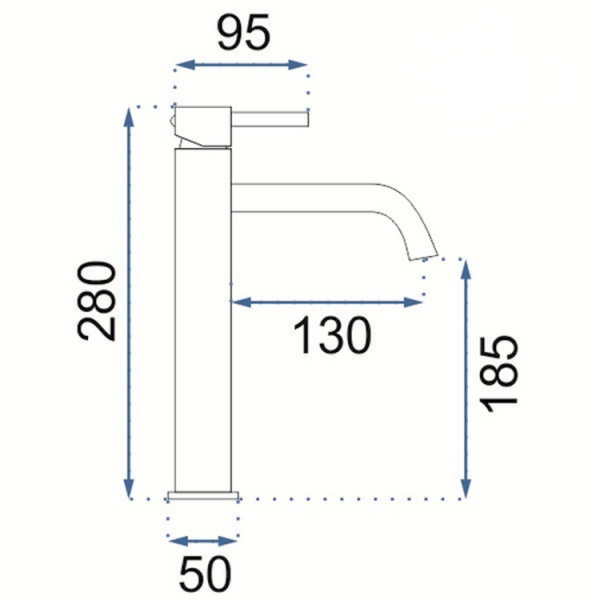 Фото смеситель высокий для раковины rea lungo chrom rea-b4104