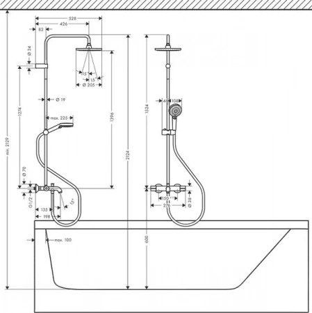 Фото душевая стойка hansgrohe vernis blend 26274000
