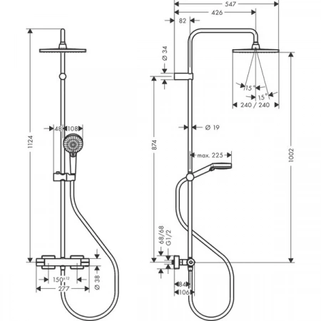 Фото душевая стойка hansgrohe vernis shape 26427670