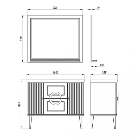 Фото тумба под раковину asb woodline федерика 100 см цвет: белый 80436