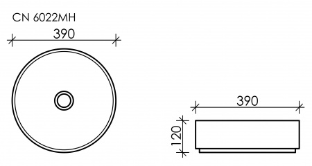 Фото раковина накладная ceramicanova element 39 см, цвет: антрацит cn6022mh