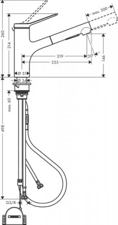 Фото смеситель для кухонной мойки hansgrohe zesis 74803000