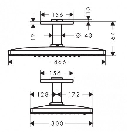 Фото верхний душ hansgrohe rainmaker select 460 2jet 24004400