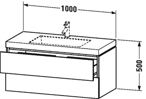 Фото тумба с раковиной duravit l-cube 100 см, цвет: белый матовый lc6928o1818