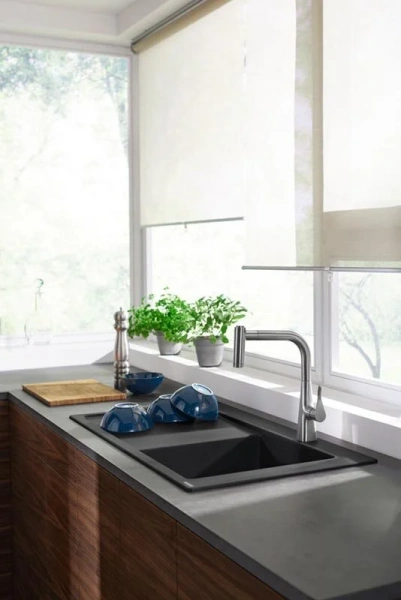 Фото смеситель для кухонной мойки hansgrohe metris 73800800