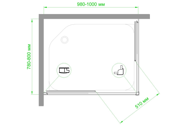 Фото душевое ограждение royal bath hpd rb8100hpd-c-bl 100x80 см