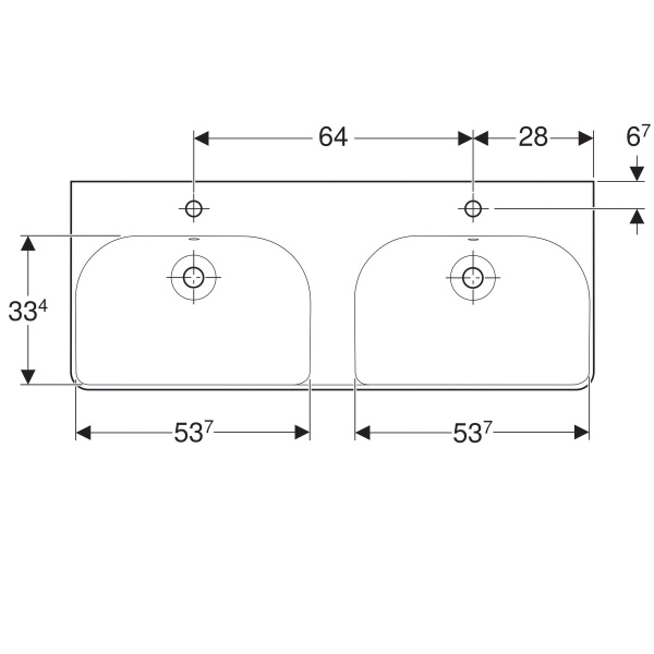 Фото раковина подвесная geberit smyle square 120 см 500.223.01.1