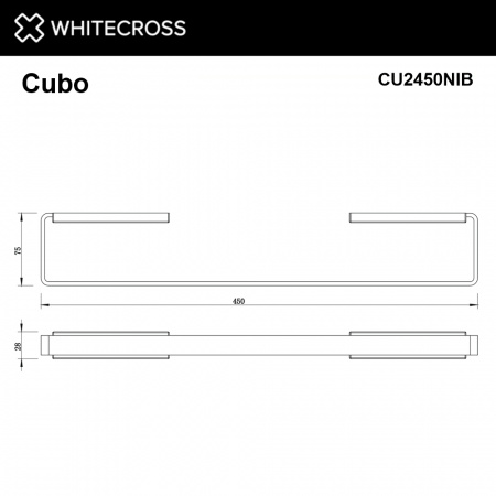 Фото полотенцедержатель 45 см whitecross cubo cu2450nib, цвет: никель брашированный