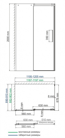 Фото душевое ограждение wasserkraft alme 120x90 см 15r07
