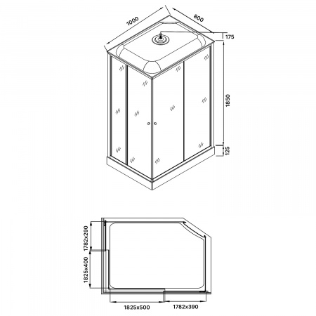 Фото душевая кабина loranto 100x80 см cs-5180-13r f