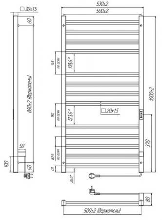 Фото электрический полотенцесушитель indigo attic romb 100/50 lсlatcre100-50wmrt